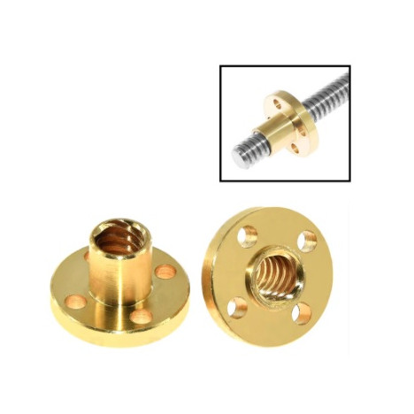 Месингова фланцова гайка за трапецовиден винт Т8 стъпка 2 мм – EX4430