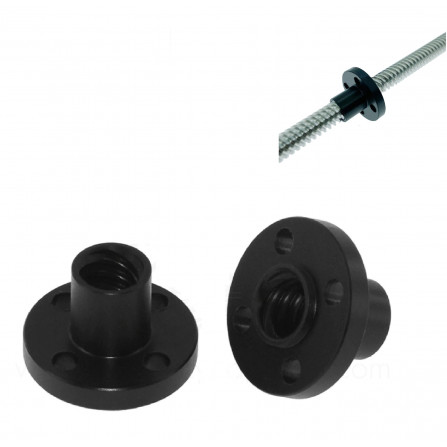 Пластмасова фланцова гайка за трапецовиден винт Т8 стъпка 2 мм – EX4421