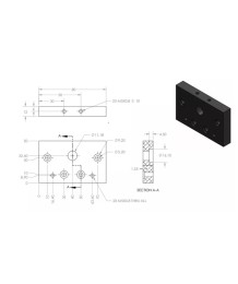 Фиксираща опора за алуминиев профил 80х40 C Beam