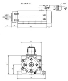 Шпиндел 2.2 KW ER20 с въздушно охлаждане