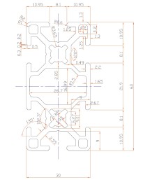 Конструктивен Алуминиев Профил 30х60 MILL FINISH